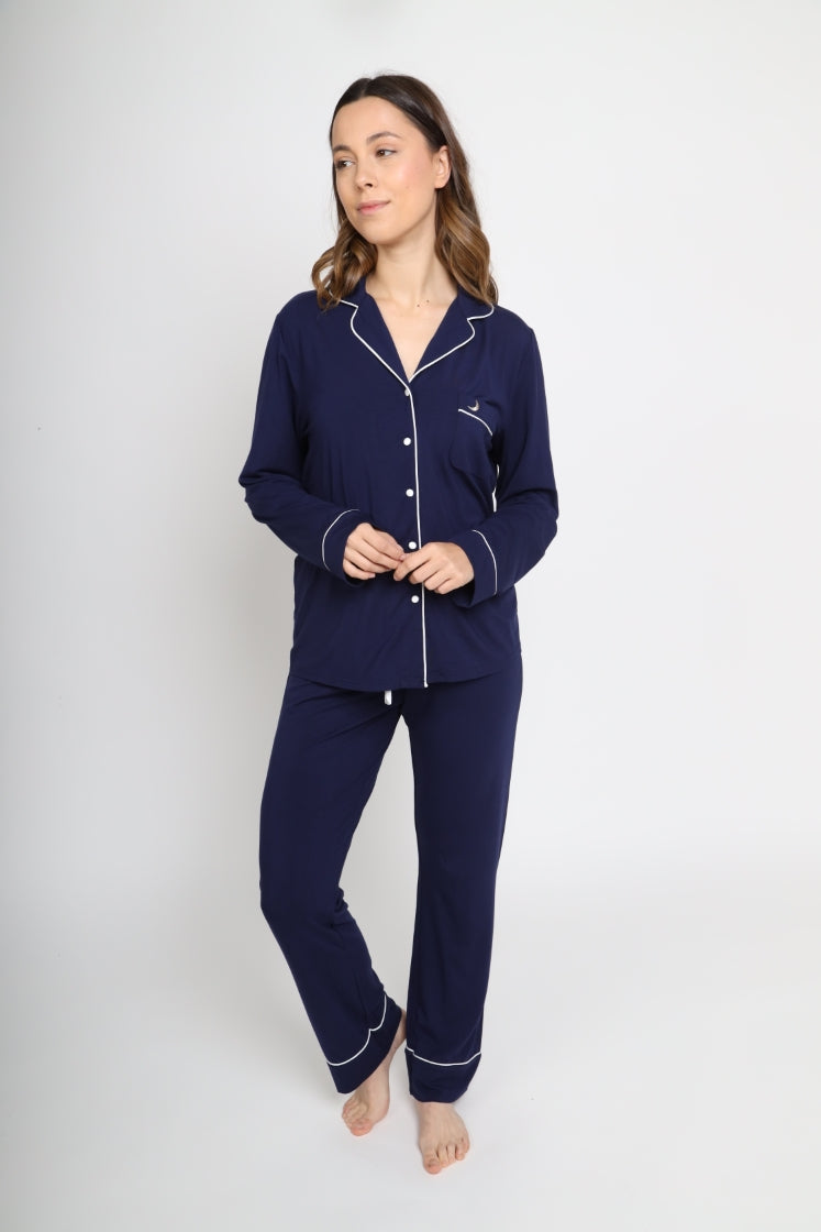 Luxury Modal Pyjama Set - Navy